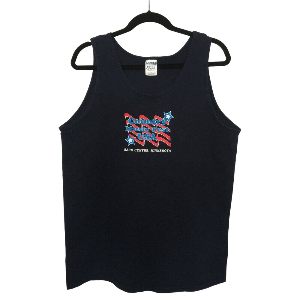 Country Music Fest USA Ultra Cotton Sleeveless Graphic T-Shirt Mens Tank Size M